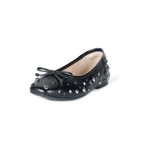 The Drop Black Studded Ballet Flats with Bow Women's Size 10
